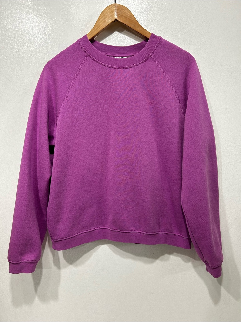 Frank And Oak Womens Cotton Crewneck Sweatshirt Pink Long Sleeve Pullover Size S